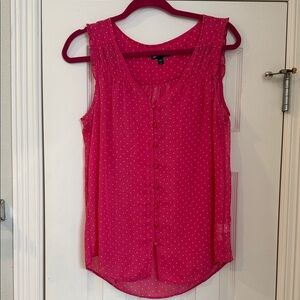 Gap Women's Pink Polkadot Sleeveless Top, Sz Medium